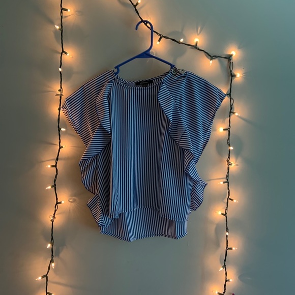 Blue and white striped blouse - Picture 1 of 2